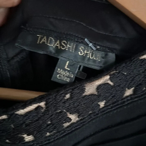 Tadashi Shoji Black Midi Dress with Lace Accents - Picture 12 of 16